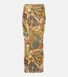 Jean Paul Gaultier Papillon Butterfly-print Mesh Maxi Skirt In Multicoloured