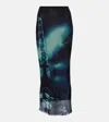 Jean Paul Gaultier Pigalle Long Skirt Woman Navy In Polyamide In Blau