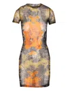 Jean Paul Gaultier Printed Mesh Mini Dress