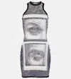 Jean Paul Gaultier Mini Tanktop Dress Eyes And Lips In Multicoloured