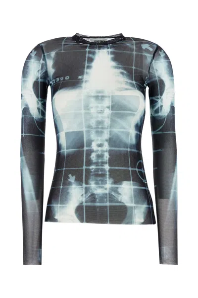 JEAN PAUL GAULTIER PRINTED MESH TOP