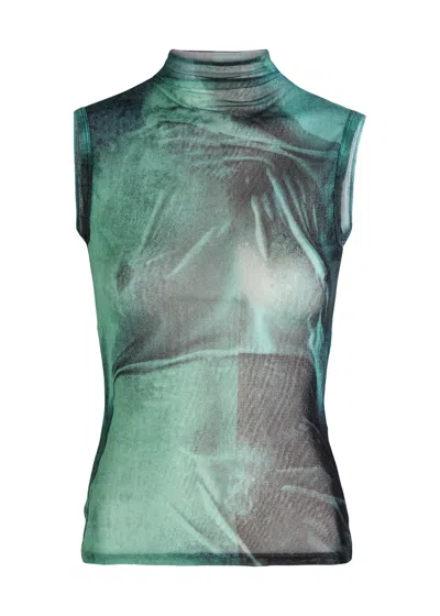 JEAN PAUL GAULTIER JEAN PAUL GAULTIER PRINTED MESH TOP