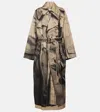 Jean Paul Gaultier Trench Trompe Loeil Belted Oversized Trench Coat In Sand/black