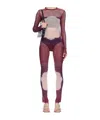 Jean Paul Gaultier Printed Pattern Dress In Burgundy