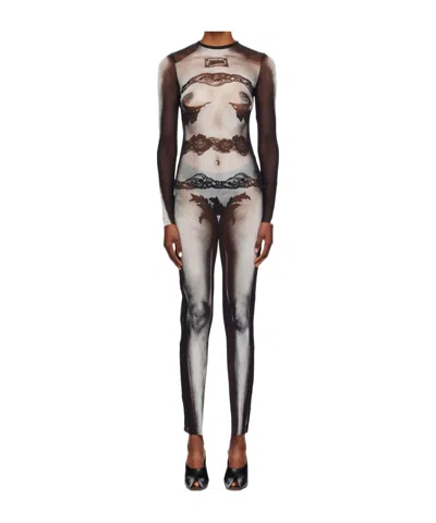 Jean Paul Gaultier Printed Pattern Dress In White