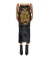Jean Paul Gaultier Graphic Print Fitted Tulle Skirt In Black