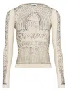 JEAN PAUL GAULTIER PRINTED PULL JE T'AME TOP WOMAN BEIGE IN POLYAMIDE