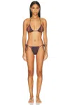 Jean Paul Gaultier Printed Python Bikini Set In Brown