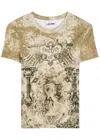 Jean Paul Gaultier Printed Ribbed Stretch-cotton T-shirt In Multi