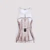 Jean Paul Gaultier Printed Ribbed Sleeveless Top In Dustypink White Black