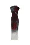 Jean Paul Gaultier Floral Maxi Dress With Blurry Roses Print In Multi