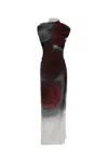 Jean Paul Gaultier Asymmetrical Maxi Dress Floral Print In Multi