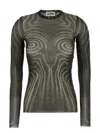 Jean Paul Gaultier Printed Semi-transparent Tulle Top
