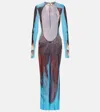 Jean Paul Gaultier Tennis Open-back Maxi Dress In Multi