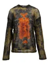 Jean Paul Gaultier Printed Sheer T-shirt In Multi