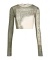 Jean Paul Gaultier Graphic-print Stretch Cropped Top In Nude