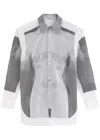 Jean Paul Gaultier Printed Silk-chiffon And Poplin Shirt In Black And White