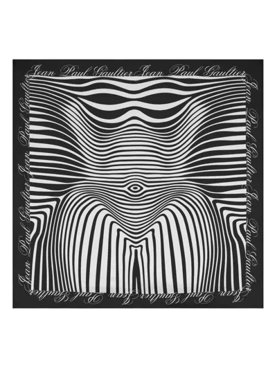 Jean Paul Gaultier Printed Silk Scarf In Multi