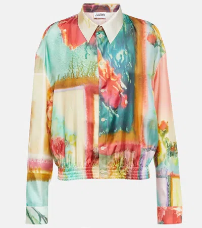 Jean Paul Gaultier Printed Silk Shirt In Neutrals