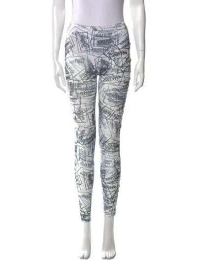 Pre-owned Jean Paul Gaultier Printed Skinny Leg Pants In Multi