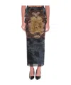 Jean Paul Gaultier Graphic Print Fitted Tulle Skirt In Black