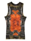 Jean Paul Gaultier Mesh Tank Top Printed Medaillon Woman Multicolor