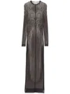 Jean Paul Gaultier Printed Spiraral Long Dress Woman Black