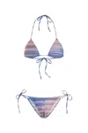 Jean Paul Gaultier Printed Stretch Nylon Bikini In Blue