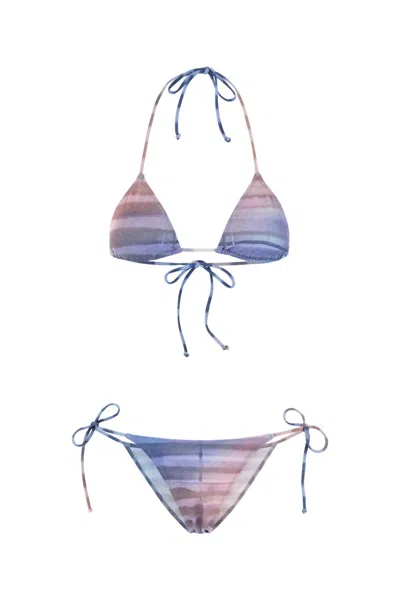 JEAN PAUL GAULTIER PRINTED STRETCH NYLON BIKINI