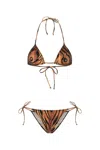 Jean Paul Gaultier Adjustable Halter Neck Bikini Set In Brown