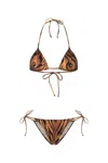 Jean Paul Gaultier Printed Stretch Nylon Bikini In White