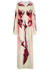 Jean Paul Gaultier Double-layered Printed Maxi Dress In Multicoloured