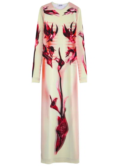 JEAN PAUL GAULTIER JEAN PAUL GAULTIER PRINTED STRETCH-TULLE MAXI DRESS