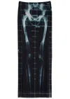 Jean Paul Gaultier Gonna Lunga Con Stampa Squeletor In Black
