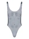 Jean Paul Gaultier Printed Swimsuit In Silver