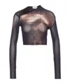 Jean Paul Gaultier Body Dust Crop Top Woman Black And Silver In Black