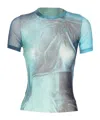 Jean Paul Gaultier Mesh Baby T-shirt Water Print In Blue