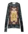 Jean Paul Gaultier Baroque-print Mesh T-shirt In Blue