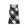 Jean Paul Gaultier Black & White Tartan Tank Top In Black