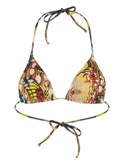 Jean Paul Gaultier Printed Tie Bikini Top In Multi