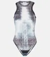 Jean Paul Gaultier Sheer X-ray Print Sleeveless Bodysuit In Multicoloured
