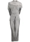 Jean Paul Gaultier Mariniere Body Morphing Layered Mesh Maxi Dress In White