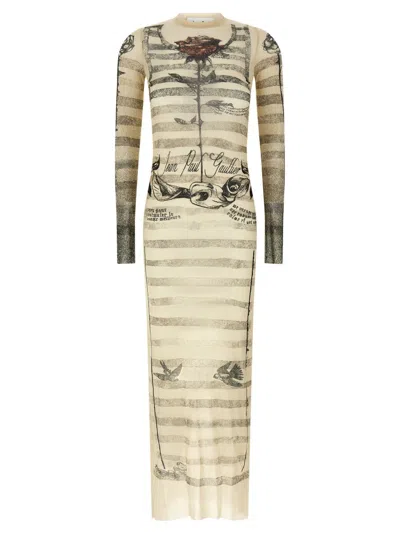 Jean Paul Gaultier Long Dress In Neutrals