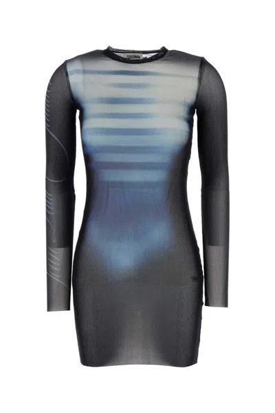 Jean Paul Gaultier Printed Tulle Mini Dress