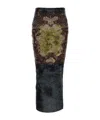 Jean Paul Gaultier Graphic Print Fitted Tulle Skirt In Gray