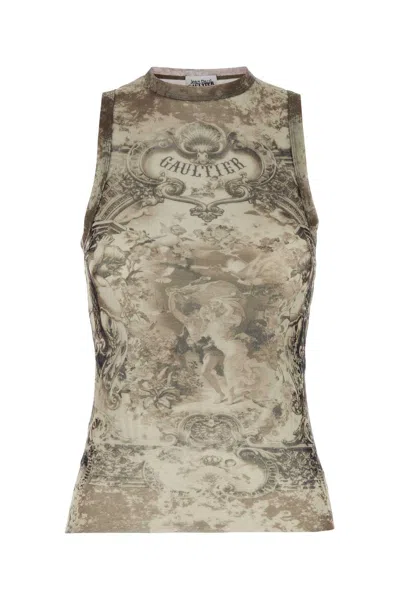 Jean Paul Gaultier Printed Tulle Tank Top