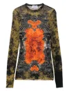 Jean Paul Gaultier Graphic Print Sheer Fabric Tops