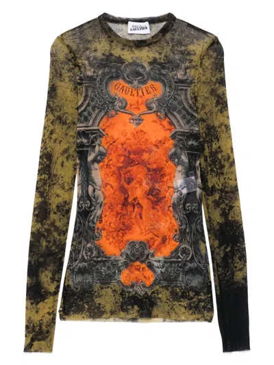 Jean Paul Gaultier Printed Tulle Tank Top