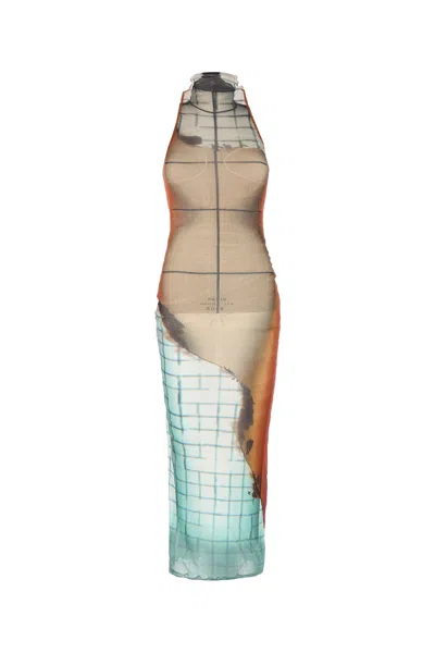 Jean Paul Gaultier Printed Tulle The Fire Dress