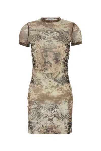 Jean Paul Gaultier Printed Tulle The Mã©daillon Mini Dress